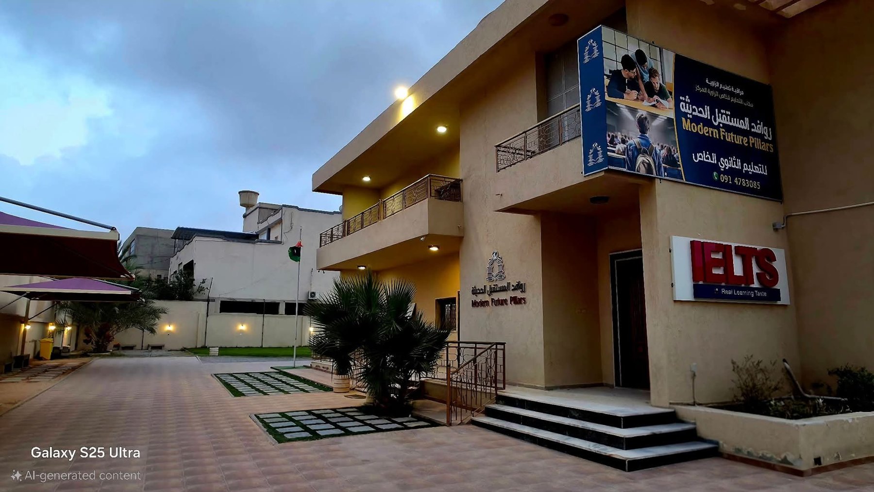 مبنى مدرسة روافد المستقبل الحديثة من الخارج